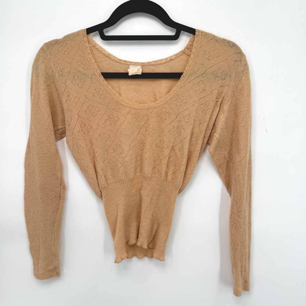 Vintage‎ Chicas Therm Eyelet Sweater Women S/M Coquette Rare Balletcore England